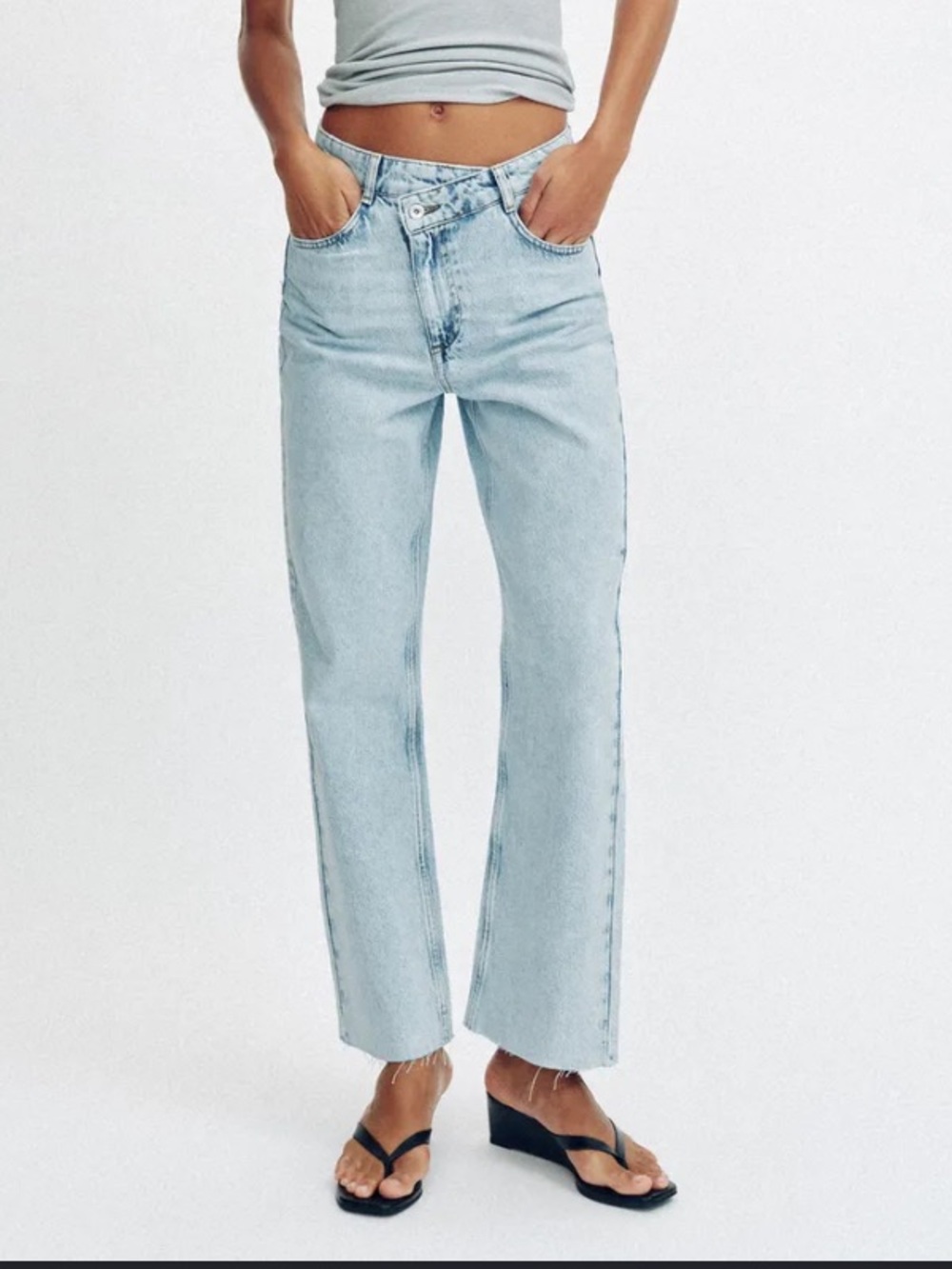 ZARA Criss-Cross Cropped Jeans
